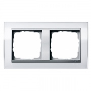 Рамка Gira Event Clear Белый 2 поста цвет вставки Алюминий