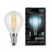 Gauss LED Filament Globe E14 5W 4100K 1/10/50