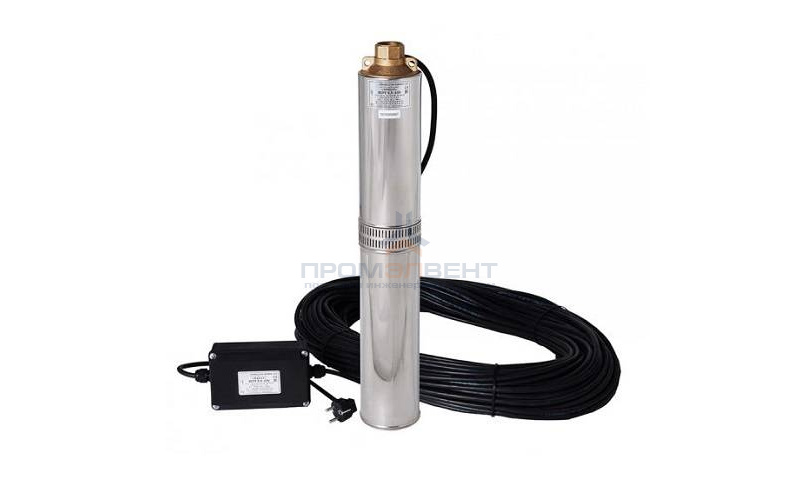 Насос скважинный Водолей БЦПЭ 1,6-25 У (1,6 кВт, Qmax 5,8 м³/ч, Hmax 49 м, кабель 25 м)