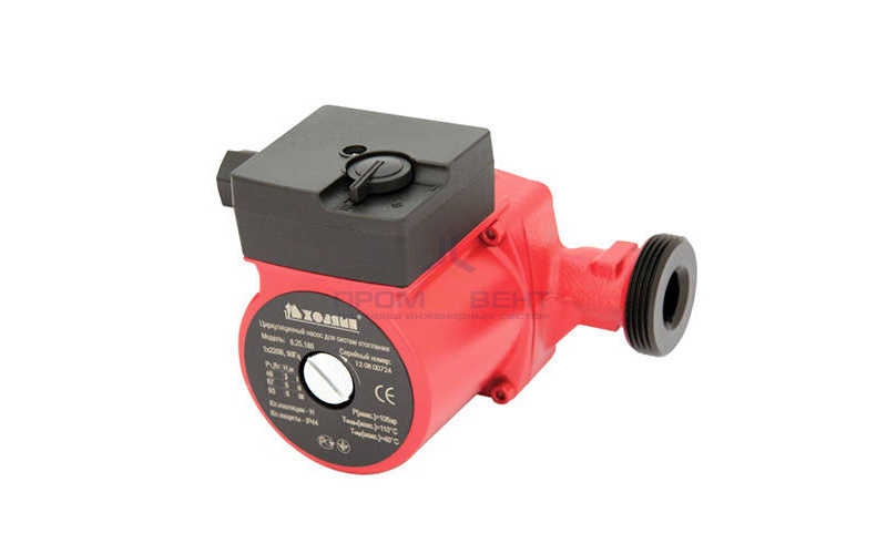 Насос циркуляционный Хозяин 6.25.180 - 0,093 кВт (однофазный, Hmax 6 м, Qmax 48,33 л/мин)