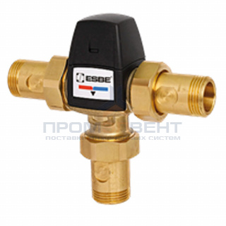Клапан термостатический смесительный ESBE VTS552 - 3/4" (НР, PN10, t50-75°C, с переходниками 3/4")