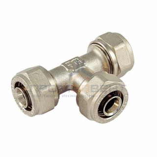 Тройник переходной Tiemme 1607 - 16x2.0 x 20x2.0 x 16x2.0 (винтовой, для металлопластиковых труб)