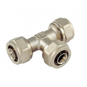 Тройник переходной Tiemme 1607 - 20x2.0 x 16x2.0 x 20x2.0 (винтовой, для металлопластиковых труб)