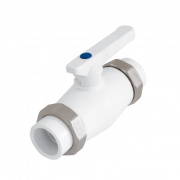 Кран шаровой разъемный двухсторонний KALDE - 20 (Пайка/Пайка, ручка-рычаг)