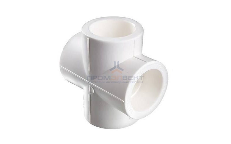 Крестовина VALTEC VTp.741 - 50 (для полипропиленовых труб под пайку, цвет белый)