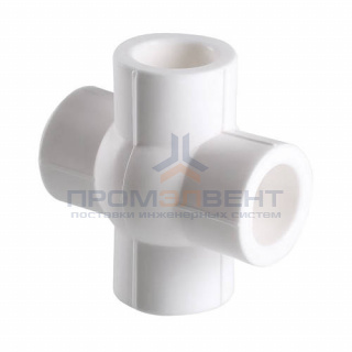 Крестовина компланарная VALTEC VTp.775 - 20 (для полипропиленовых труб под пайку, цвет белый)