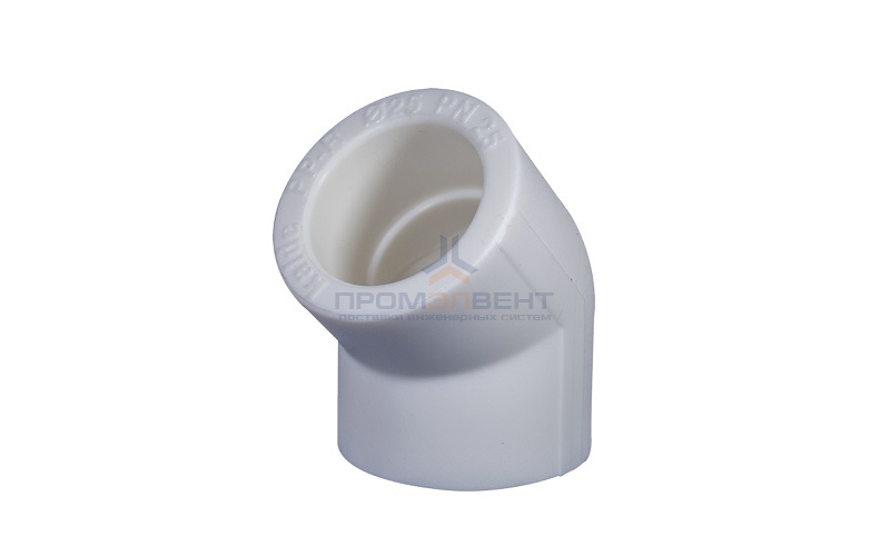 Отвод 45° KALDE - 110 (для полипропиленовых труб под пайку, цвет белый)