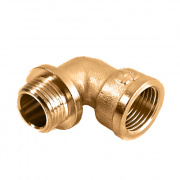 Отвод 90° с упором латунный резьбовой STOUT (НР/ВР) - 1"
