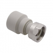 Переход на накидную гайку с отверстием для пломбы FV-Plast - 20 x 3/4" (внутр.пайка, цвет серый)