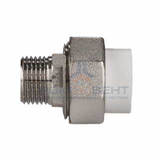 Переход на наружную резьбу разъемный KALDE - 63 x 2" (для полипропиленовых труб, цвет белый)