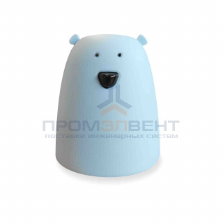 12-28 Ночник светодиодный силиконовый, размер:8.8x8.8x10.3см, питание 3*ААА, голубой.