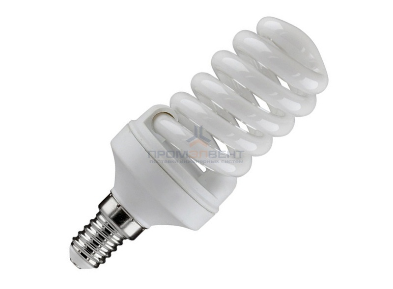 Лампа энергосберегающая ESL QL7 15W 6400K E14 спираль d46x98 холодная