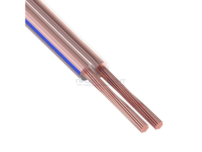 Кабель акустический 2х2,5 Rexant BLUELINE прозрачный