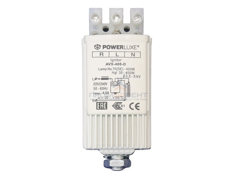 ИЗУ POWERLUXE 70-400W 220-240V 3,5-5,0kV 4,6A для металлогалогенных и натриевых ламп