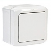 Переключатель IP44 Legrand Quteo белый