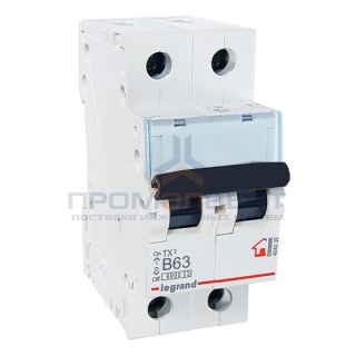 Автоматический выключатель Legrand TX3 B63A 2П 6kA (автомат)