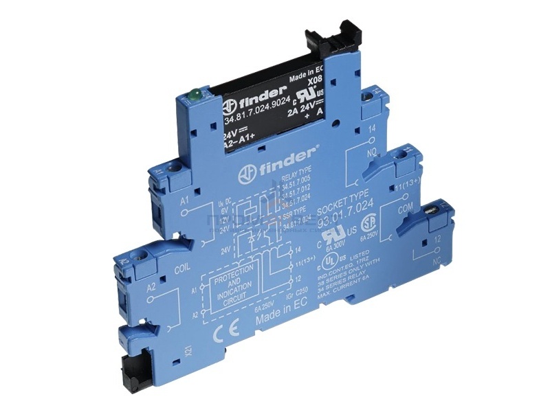 Твердотельное реле Finder (SSR) с винтовыми клеммами, 1НО, AC/DC - 230...240В - 2A - 24В DC